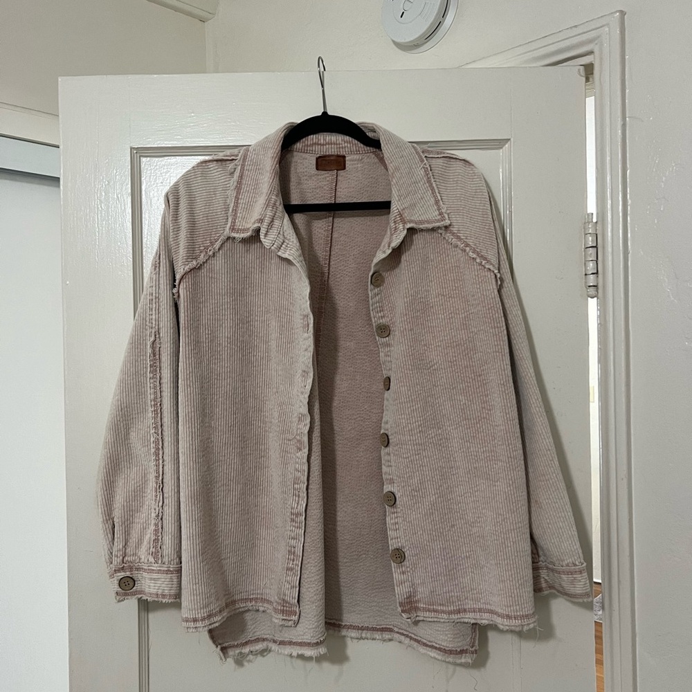 Casual pink Button-Up Jacket